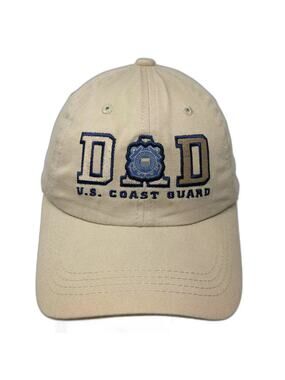 ML Caps US Coast Guard Dad Hat Beige Baseball Cap OS Adjustable Embroidered